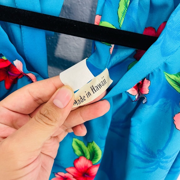 Hawaiian Tropical Halter Mini Loose Fit Dress - Picture 3 of 5